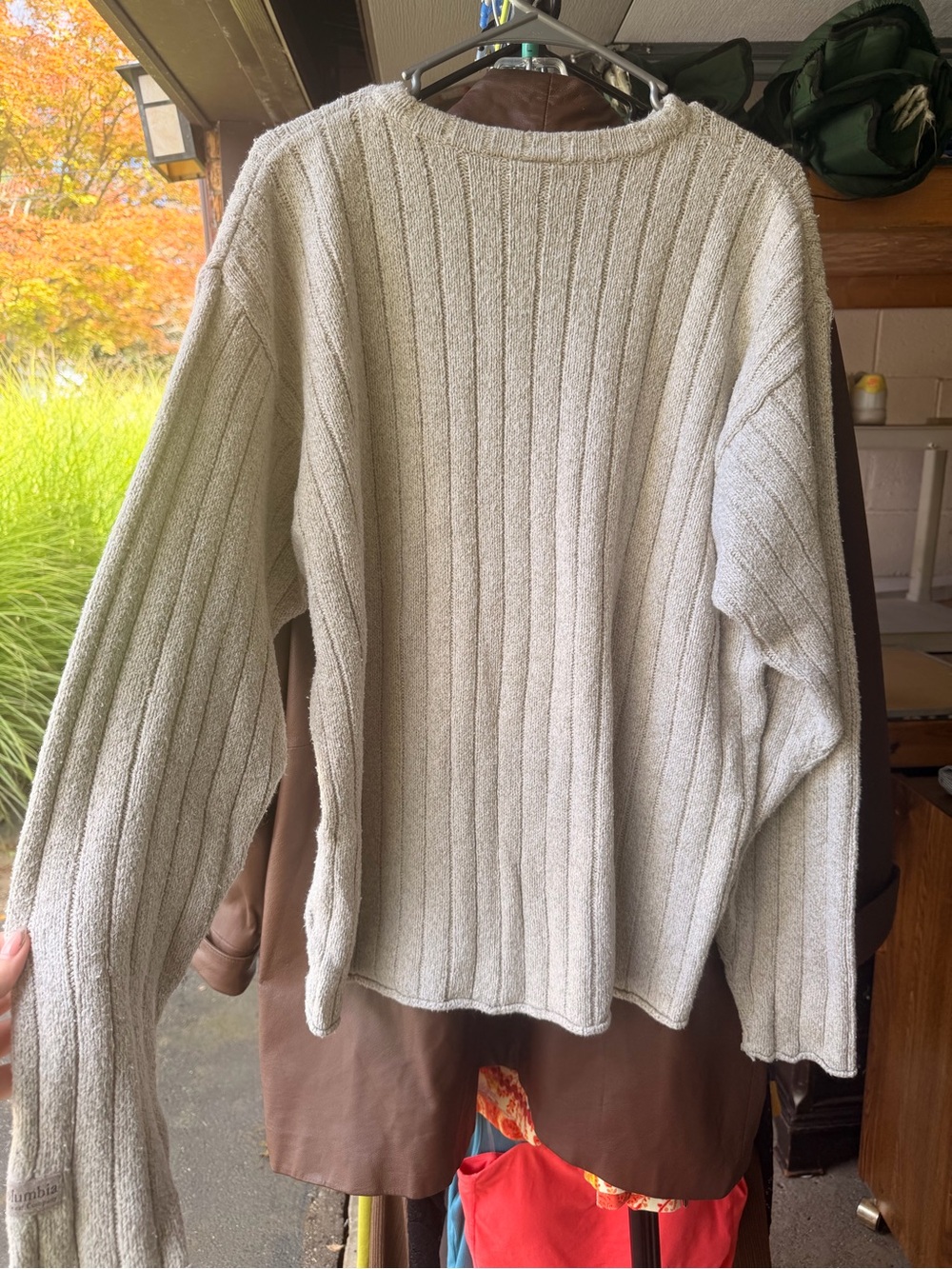 Columbia Men's Cream Cable Knit Pullover Sweater - Picture 4 of 4